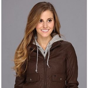 Obey Brown Leather Jacket